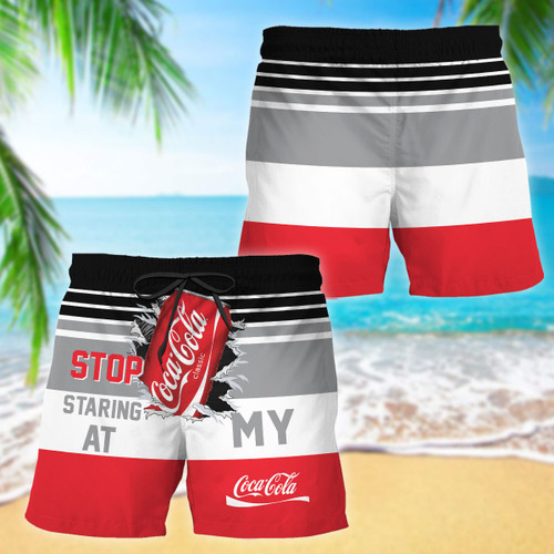 Stop Staring At My Cocacola Swim Trunks
