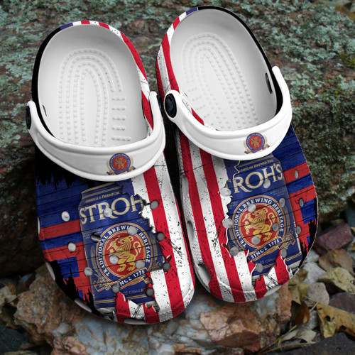 USA Flag Stroh's Beer Classic Clogs
