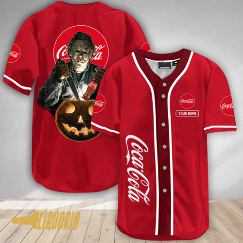 Custom Halloween Horror Michael Myers Cocacola Baseball Jersey
