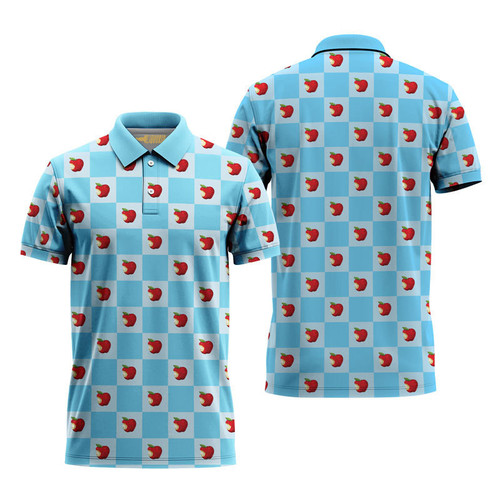 Angry Orchard Blue And White Checkerboard Polo Shirt