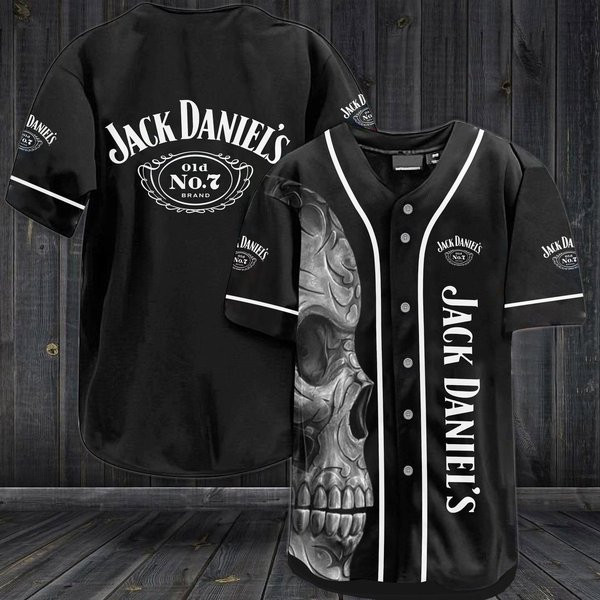 Skull Basic Jack Daniel's Baseball Jersey