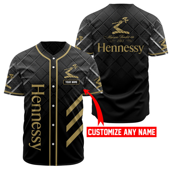 Personalized Black Hennessy Baseball Jersey