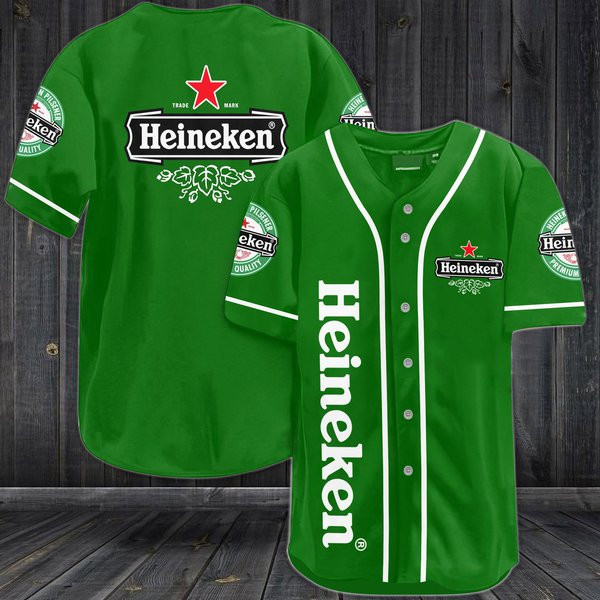 Green Heineken Baseball Jersey