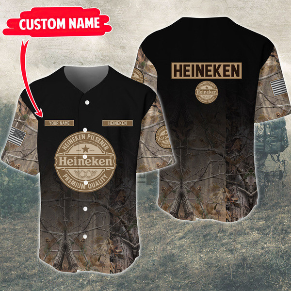 Personalized Hunting Heineken Baseball Jersey
