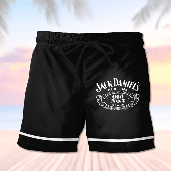 Basic Printed Black Jack Daniels Shorts