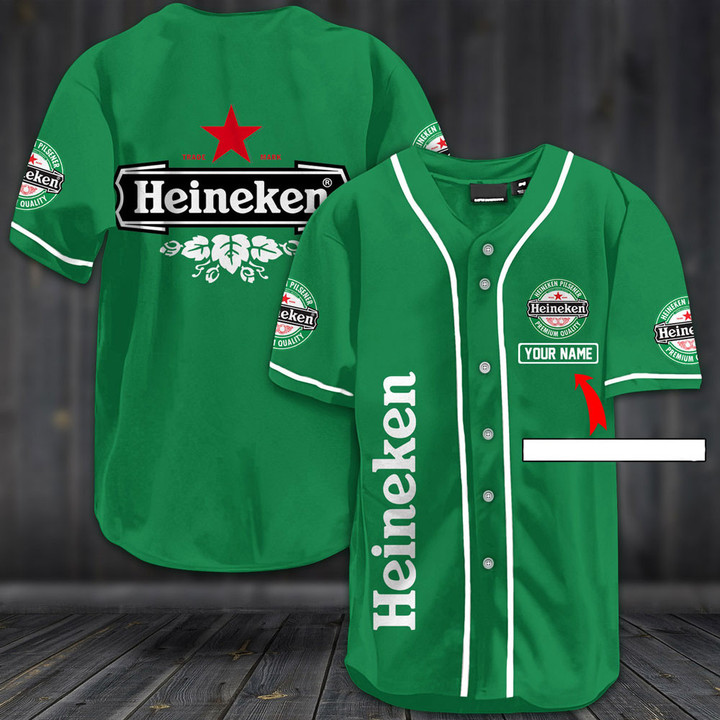 Custom Basic Heineken Baseball Jersey
