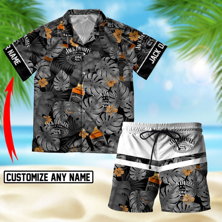 Personalized Tropical Jack Daniels Hawaii Shirt And Shorts Set