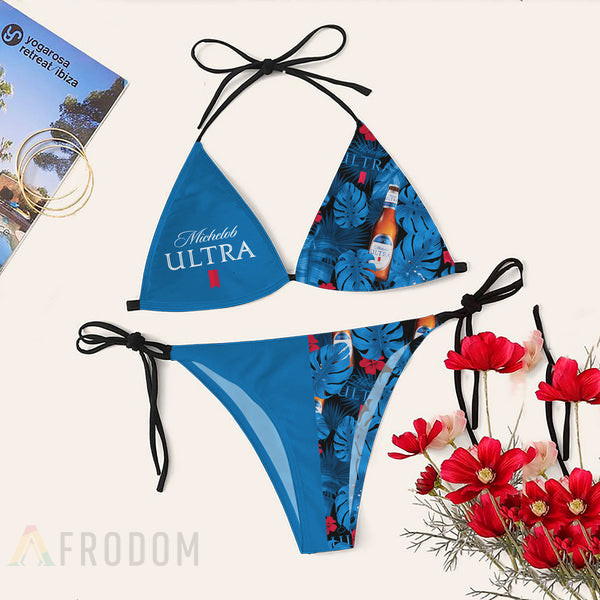Tropical Floral Michelob ULTRA Bikini Set Swimsuit Jumpsuit Beach