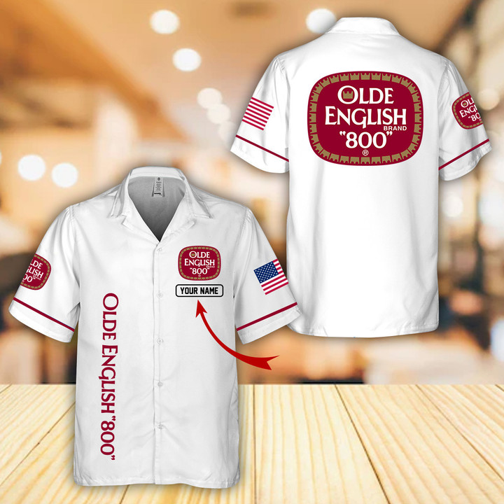 Personalized Multicolor Olde English Hawaii Shirt White