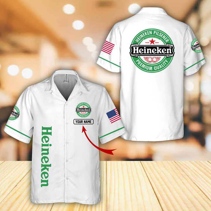Personalized Multicolor Heineken Hawaii Shirt White