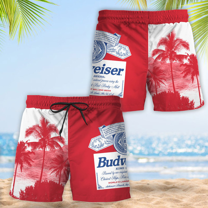 Tropical Palm Tree Budweiser Hawaii Shorts