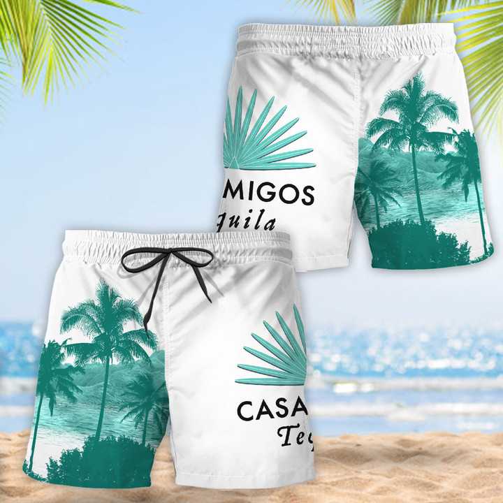 Tropical Palm Tree Casamigos Tequila Hawaii Shorts