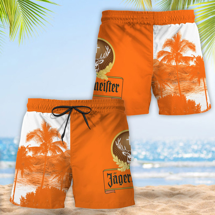 Tropical Palm Tree Jagermeister Hawaii Shorts