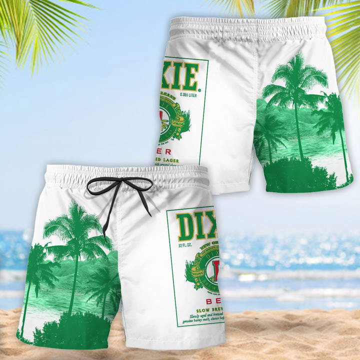 Tropical Palm Tree Dixie Beer Hawaii Shorts