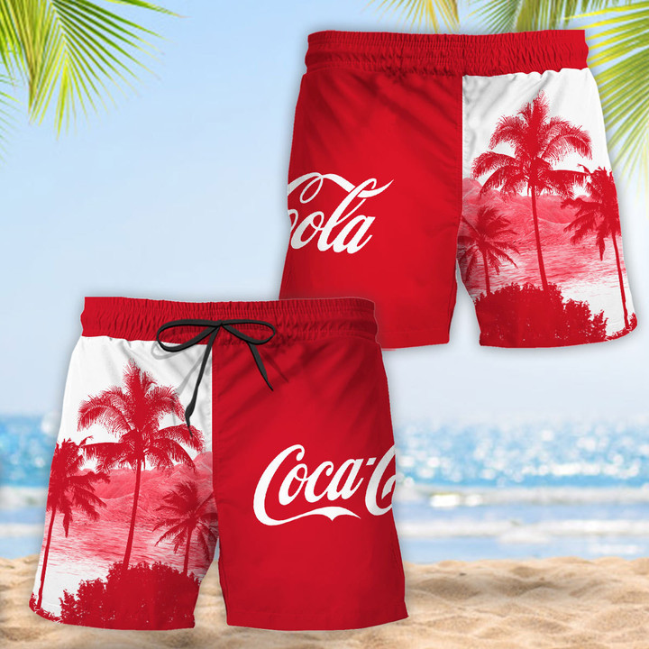 Tropical Palm Tree Cocacola Hawaii Shorts