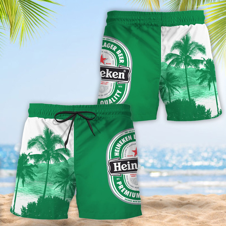 Tropical Palm Tree Heineken Hawaii Shorts