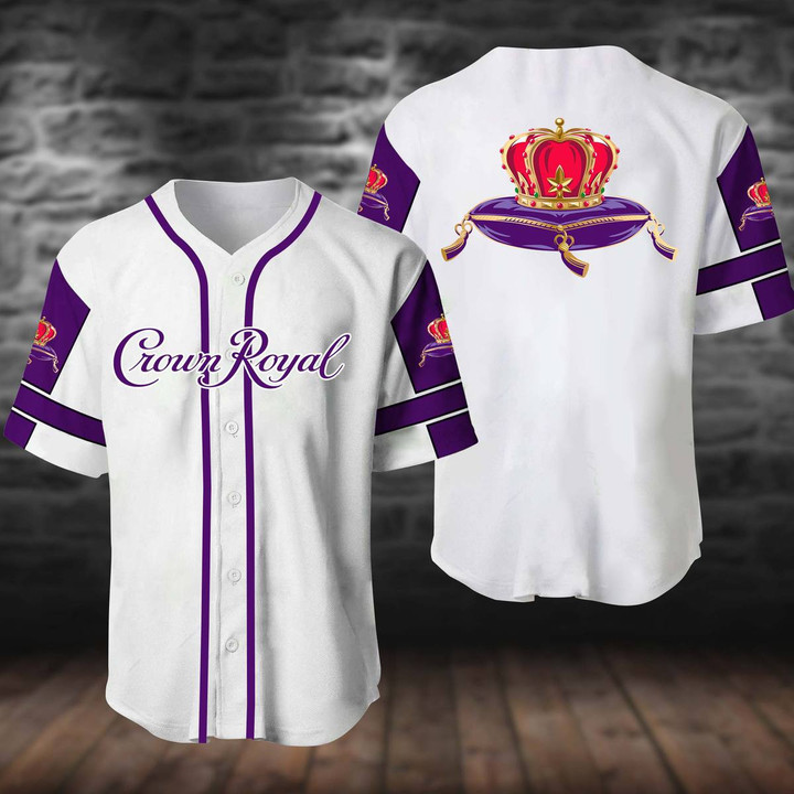 White Crown Royal Whisky Baseball Jersey