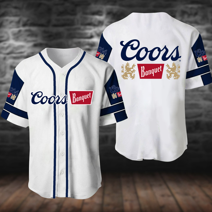 White Coors Banquet Baseball Jersey
