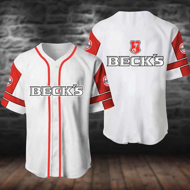 White Beck's Baseball Jersey