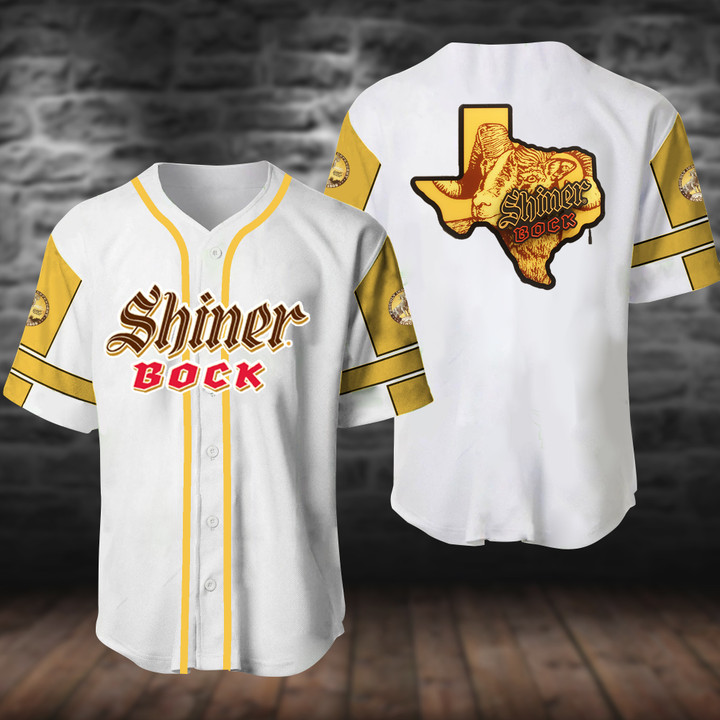 White Shiner Bock Beer Baseball Jersey