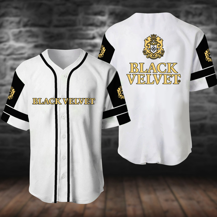 White Black Velvet Baseball Jersey