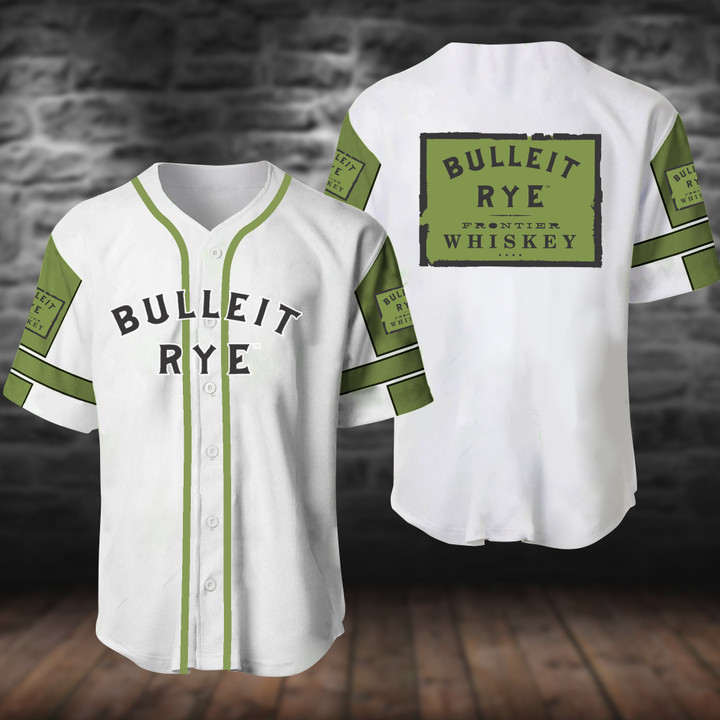 White Bulleit Rye Whiskey Baseball Jersey