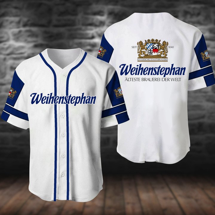 White Weihenstephan Beer Baseball Jersey