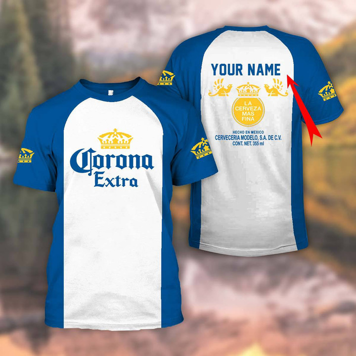 Personalized Blue Corona Extra T-shirt