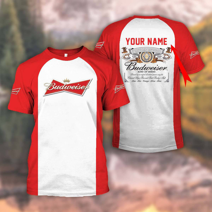 Personalized Red Budweiser T-shirt