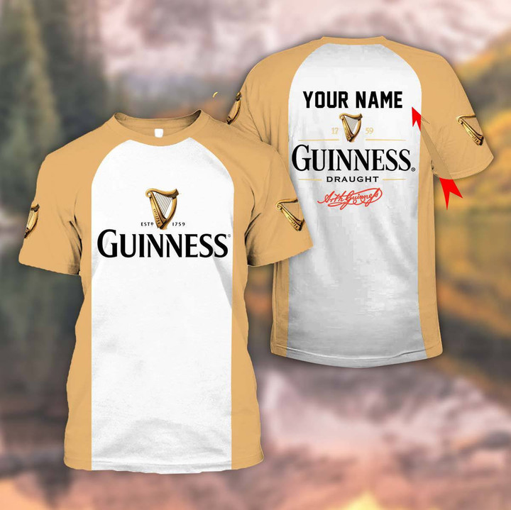 Personalized Beige Guinness T-shirt