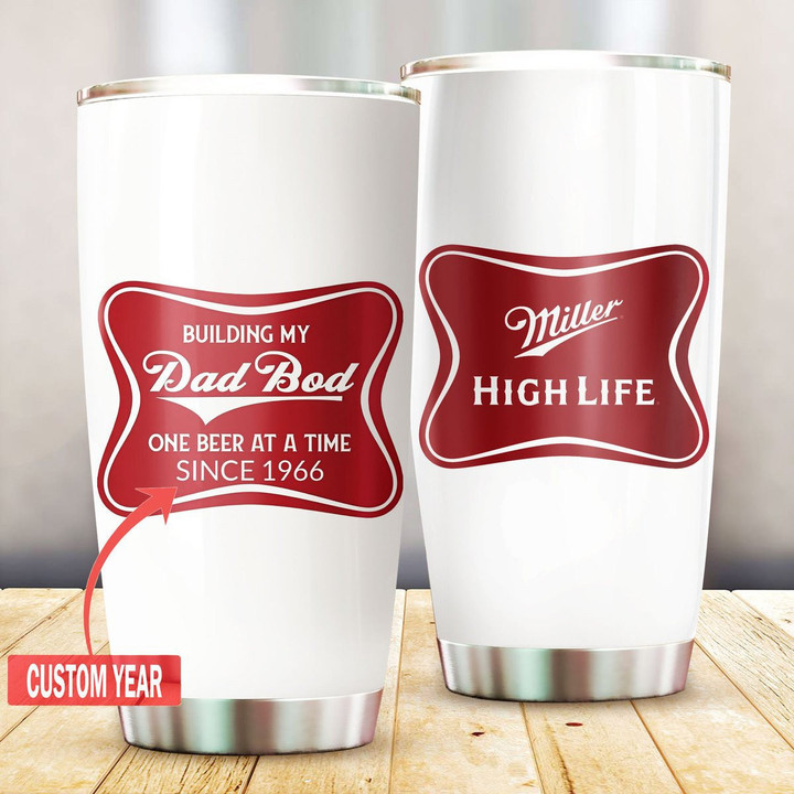 Personalized White Red Miller High Life Stainless Steel Tumbler 20oz / 600ml