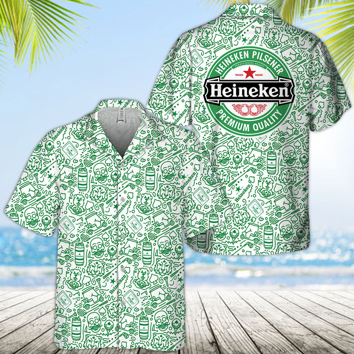 Green Heineken Beer Hawaii Shirt