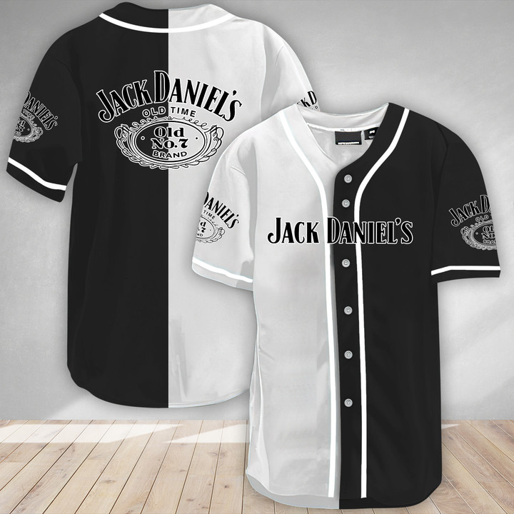 Basic Black White Jack Daniel's Baseball Jersey