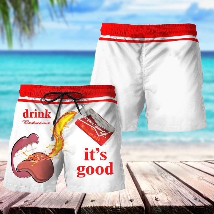 Drink Budweiser It's Good Hawaii Shorts