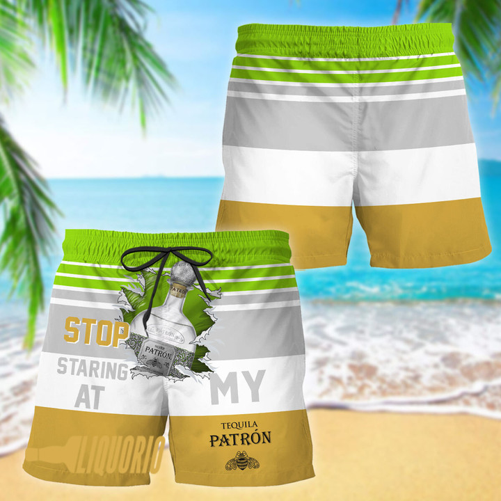 Stop Staring At My Multicolor Tequila Patron Hawaii Shorts