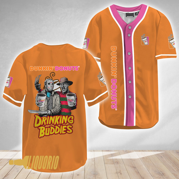 Halloween Jason Voorhees Dunkin' Donuts Baseball Jersey