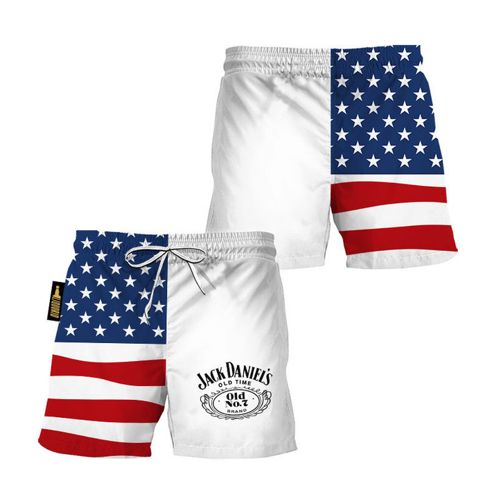 USA Flag Fourth Of July Jack Daniel's Swim Trunks