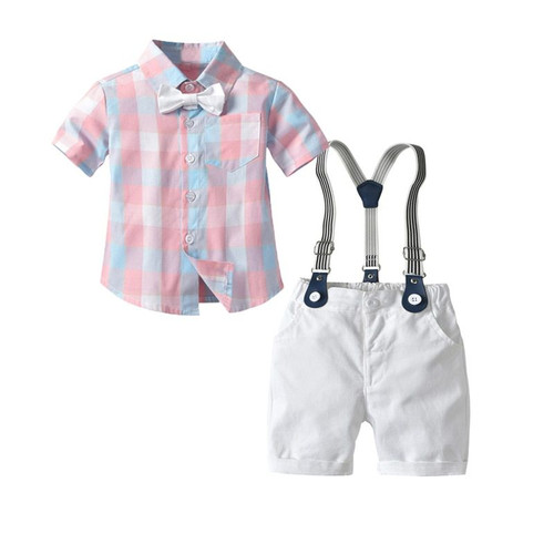 Pink Plaid Shirt Kid Clothes Toddler Boy