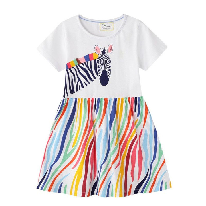 Jumping Meters  2-7T Cotton Animals Girls Dresses
