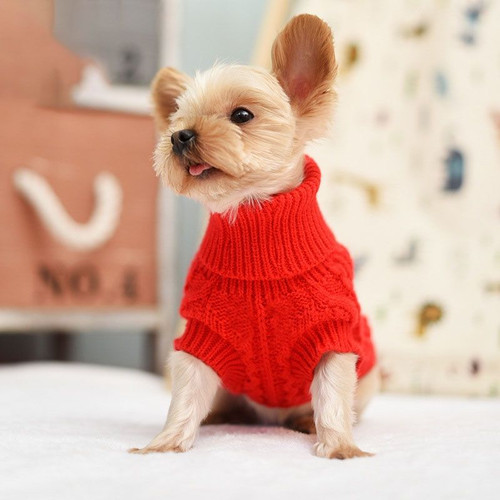 Dog Winter Clothes Knitted Pet Clothes For Small Medium Dogs