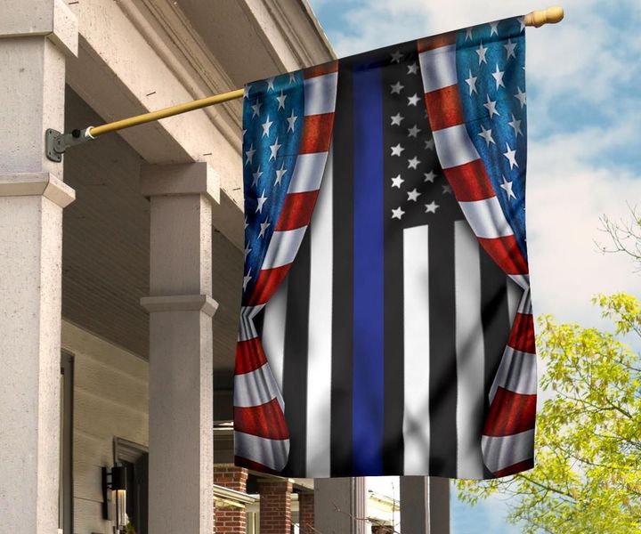 Thin Blue Line Flag And American Flag Unique Patriotic Support Men And Women Law Enforcement DC