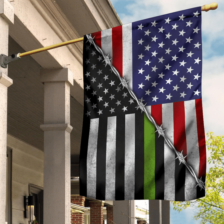 Thin Green Line And American Flag Unique Patriotic Honoring Military Army Man And Women DC