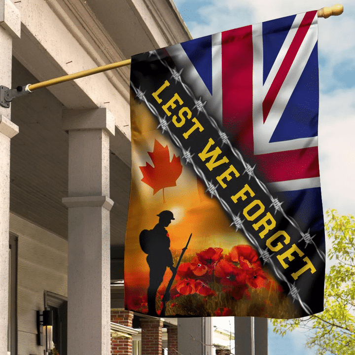 Lest We Forget Soldier Canada UK Flag Honor United Kingdom Canadian Veteran Remembrance Day DC