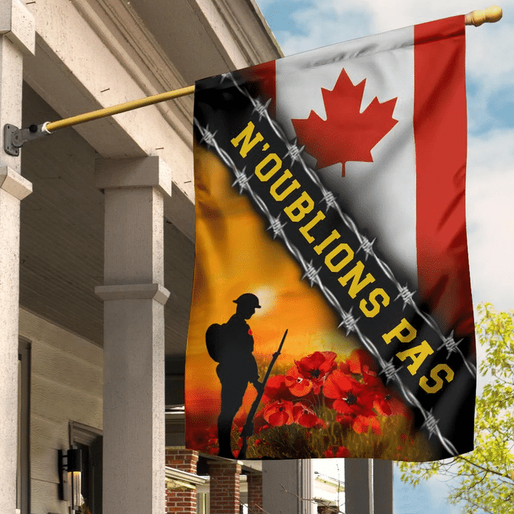 N'Oublions Pas Canada Flag With Honor Canadian Veteran Decor Remembrance Day Gift DC