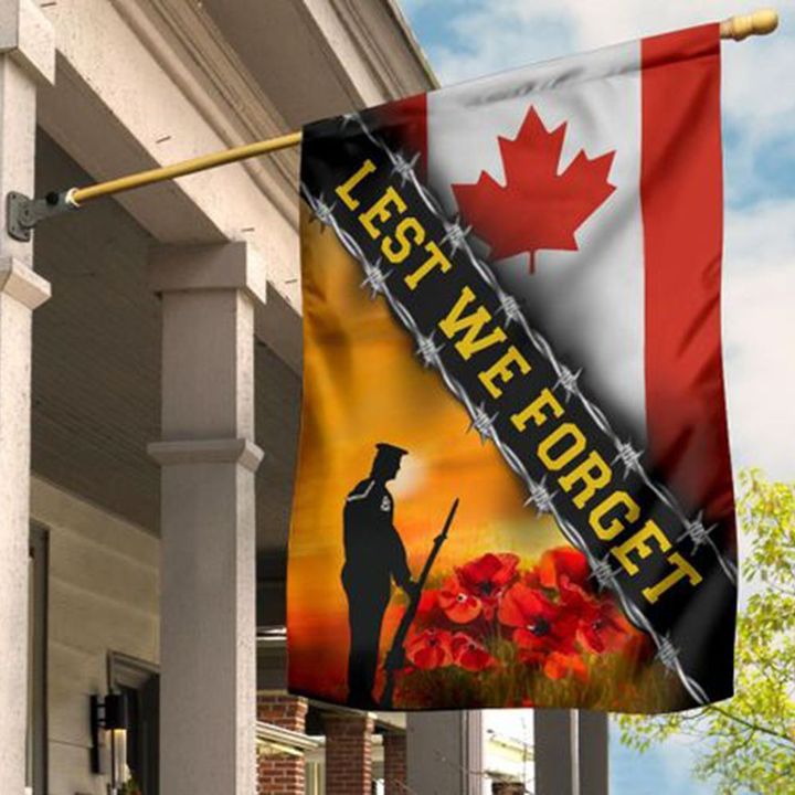 Lest We Forget Canada Flag Honoring Canadian Soldier Veterans Memorial Flag Patriotic DC