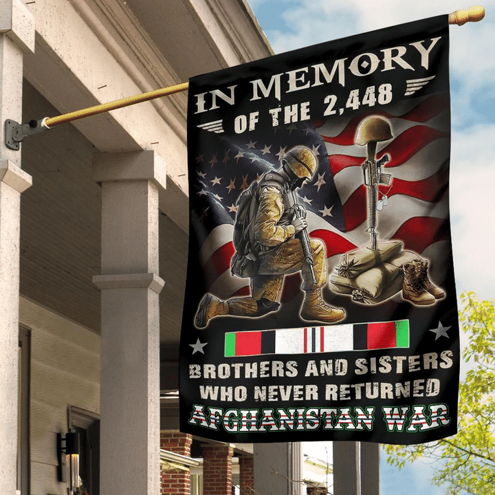 In Memory Of The 2,448 Brothers And Sister Who Never Returned Afghanistan War Flag Remembrance DC