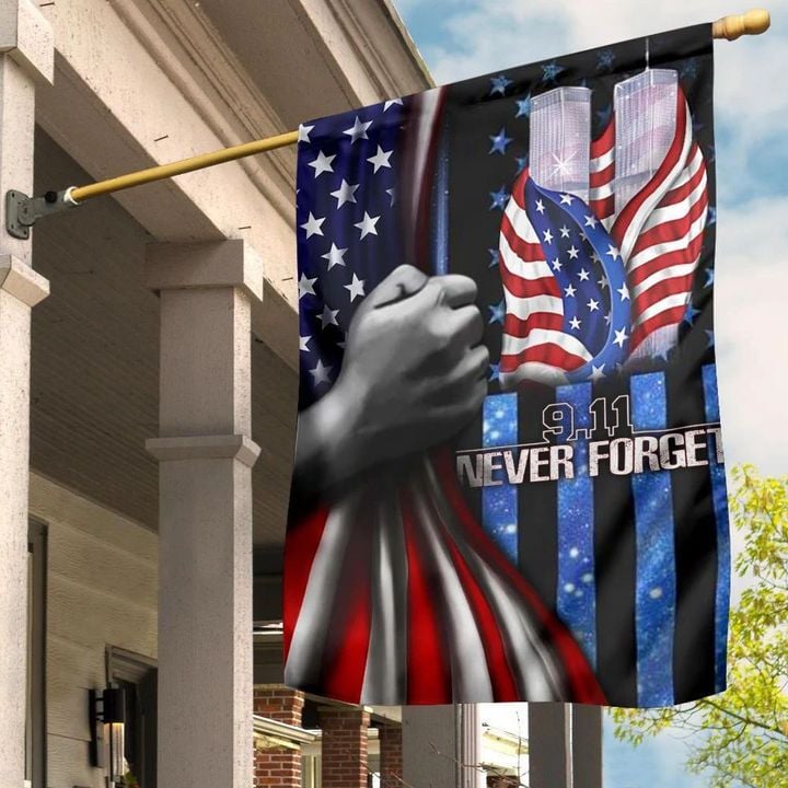9.11 Never Forget Flag Inside American Flag In Memorial Patriot Day House Hanging Decor DC