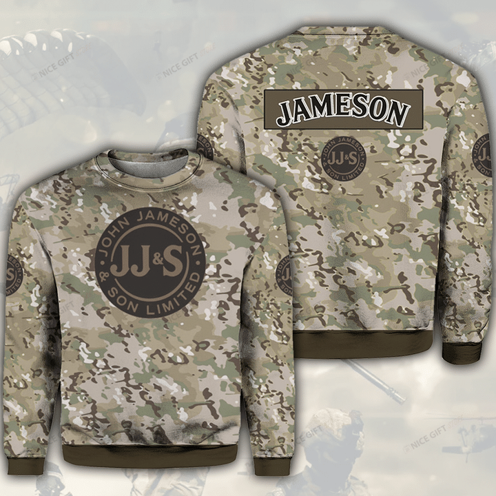 Jameson Irish Whiskey Camouflage Crewneck Sweatshirt 3CS-K1V0