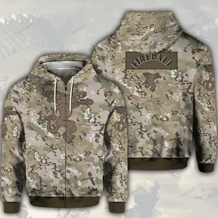 Fireball Whisky Camouflage Zip Hoodie 3D 3ZH-H4K6