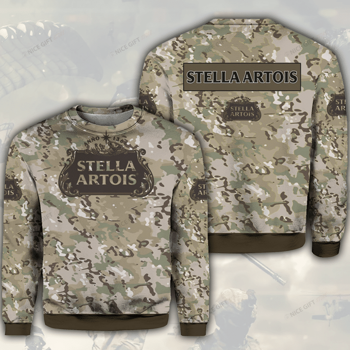 Stella Artois Camouflage Crewneck Sweatshirt 3CS-Y5S9